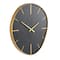 21" x 24" Black Wooden Wavy Decorative Wall Clock with Gold Hands and Markers